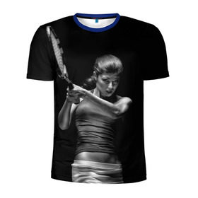 Мужская футболка 3D спортивная с принтом Всемирный теннис в Петрозаводске, 100% полиэстер с улучшенными характеристиками | приталенный силуэт, круглая горловина, широкие плечи, сужается к линии бедра | мяч | новинки | ракетка | спорт | теннис | удар