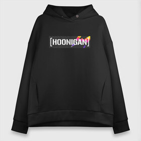 Женское худи Oversize хлопок с принтом HOONIGAN в Петрозаводске, френч-терри — 70% хлопок, 30% полиэстер. Мягкий теплый начес внутри —100% хлопок | боковые карманы, эластичные манжеты и нижняя кромка, капюшон на магнитной кнопке | hoonigan