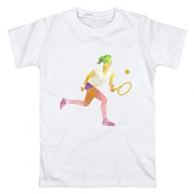Мужская футболка хлопок с принтом Теннис в Петрозаводске, 100% хлопок | прямой крой, круглый вырез горловины, длина до линии бедер, слегка спущенное плечо. | 