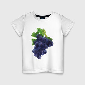 Детская футболка хлопок с принтом Виноград в Петрозаводске, 100% хлопок | круглый вырез горловины, полуприлегающий силуэт, длина до линии бедер | виноград | геометрия | отдых | отпуск | тропик | фрукты