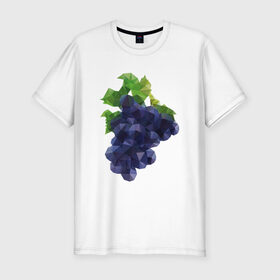 Мужская футболка премиум с принтом Виноград в Петрозаводске, 92% хлопок, 8% лайкра | приталенный силуэт, круглый вырез ворота, длина до линии бедра, короткий рукав | Тематика изображения на принте: виноград | геометрия | отдых | отпуск | тропик | фрукты