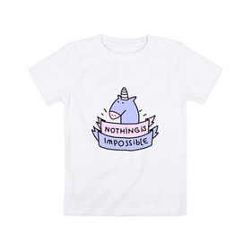 Детская футболка хлопок с принтом unicorn в Петрозаводске, 100% хлопок | круглый вырез горловины, полуприлегающий силуэт, длина до линии бедер | tmblr | tumbler | unicorn | единорог