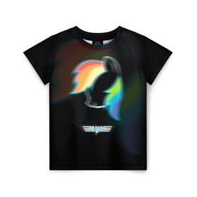 Детская футболка 3D с принтом My Little Pony в Петрозаводске, 100% гипоаллергенный полиэфир | прямой крой, круглый вырез горловины, длина до линии бедер, чуть спущенное плечо, ткань немного тянется | Тематика изображения на принте: dash | rainbow | пони | радуга