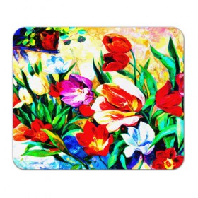 Коврик прямоугольный с принтом Тюльпаны в Петрозаводске, натуральный каучук | размер 230 х 185 мм; запечатка лицевой стороны | букет | цветы | яркие