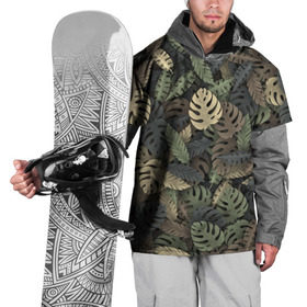 Накидка на куртку 3D с принтом Тропический камуфляж в Петрозаводске, 100% полиэстер |  | джунгли | камуфляж | листья | милитари | монстера | пальма | природа