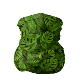 Бандана-труба 3D с принтом Тропические листья в Петрозаводске, 100% полиэстер, ткань с особыми свойствами — Activecool | плотность 150‒180 г/м2; хорошо тянется, но сохраняет форму | джунгли | монстера | пальма | растения | тропики