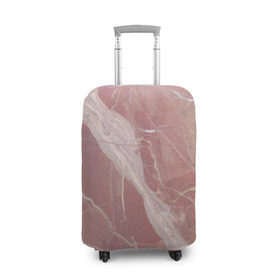 Чехол для чемодана 3D с принтом Розовый мрамор в Петрозаводске, 86% полиэфир, 14% спандекс | двустороннее нанесение принта, прорези для ручек и колес | камень | мрамор | мраморный | розовый