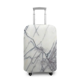 Чехол для чемодана 3D с принтом Белый мрамор в Петрозаводске, 86% полиэфир, 14% спандекс | двустороннее нанесение принта, прорези для ручек и колес | Тематика изображения на принте: каменный | камень