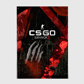 Постер с принтом cs:go - Survivor Z Style (Выживший) в Петрозаводске, 100% бумага
 | бумага, плотность 150 мг. Матовая, но за счет высокого коэффициента гладкости имеет небольшой блеск и дает на свету блики, но в отличии от глянцевой бумаги не покрыта лаком | cs | csgo | famas | survivor | z | выживший | го | кс