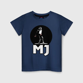 Детская футболка хлопок с принтом Майкл Джексон в Петрозаводске, 100% хлопок | круглый вырез горловины, полуприлегающий силуэт, длина до линии бедер | Тематика изображения на принте: michael jackson | mj | король | майкл джексон | поп музыка