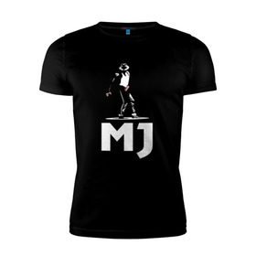 Мужская футболка премиум с принтом Майкл Джексон в Петрозаводске, 92% хлопок, 8% лайкра | приталенный силуэт, круглый вырез ворота, длина до линии бедра, короткий рукав | michael jackson | mj | король | майкл джексон | поп музыка