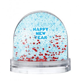 Водяной шар с принтом Happy New Year в Петрозаводске, Пластик | Изображение внутри шара печатается на глянцевой фотобумаге с двух сторон | 