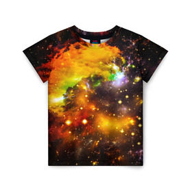 Детская футболка 3D с принтом Восхитительный космос в Петрозаводске, 100% гипоаллергенный полиэфир | прямой крой, круглый вырез горловины, длина до линии бедер, чуть спущенное плечо, ткань немного тянется | вселенная | галактика | звёзды | космическое пространство | космос | созвездие