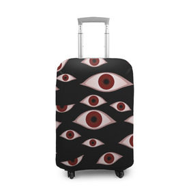 Чехол для чемодана 3D с принтом Глаза в Петрозаводске, 86% полиэфир, 14% спандекс | двустороннее нанесение принта, прорези для ручек и колес | alucard | anime | helloween | hellsing | vampire | алукард | аниме | вампир | хеллоуин | хеллсинг