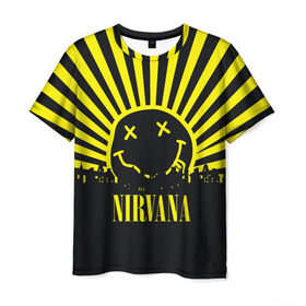 Мужская футболка 3D с принтом Nirvana в Петрозаводске, 100% полиэфир | прямой крой, круглый вырез горловины, длина до линии бедер | cobain | kurt | кобейн | курт | нирвана
