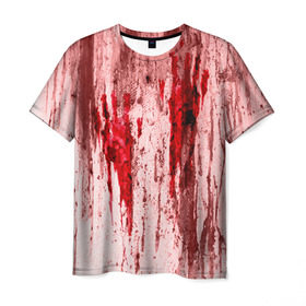 Мужская футболка 3D с принтом Отпечаток в Петрозаводске, 100% полиэфир | прямой крой, круглый вырез горловины, длина до линии бедер | halloween | helloween | кровь | ужас | хеллоин | хеллоуин | хелуин