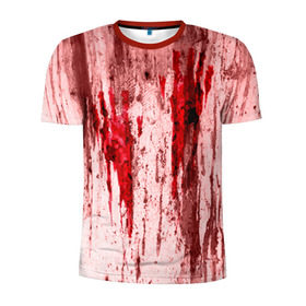 Мужская футболка 3D спортивная с принтом Отпечаток в Петрозаводске, 100% полиэстер с улучшенными характеристиками | приталенный силуэт, круглая горловина, широкие плечи, сужается к линии бедра | halloween | helloween | кровь | ужас | хеллоин | хеллоуин | хелуин
