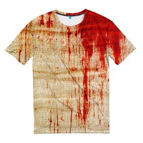 Мужская футболка 3D с принтом Бинты 2 в Петрозаводске, 100% полиэфир | прямой крой, круглый вырез горловины, длина до линии бедер | Тематика изображения на принте: halloween | helloween | кровь | ужас | хеллоин | хеллоуин | хелуин
