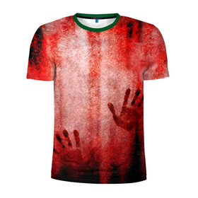 Мужская футболка 3D спортивная с принтом Отпечатки 2 в Петрозаводске, 100% полиэстер с улучшенными характеристиками | приталенный силуэт, круглая горловина, широкие плечи, сужается к линии бедра | halloween | helloween | кровь | ужас | хеллоин | хеллоуин | хелуин