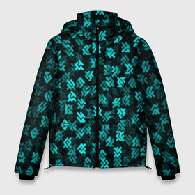 Мужская зимняя куртка 3D с принтом Инопланетная письменность в Петрозаводске, верх — 100% полиэстер; подкладка — 100% полиэстер; утеплитель — 100% полиэстер | длина ниже бедра, свободный силуэт Оверсайз. Есть воротник-стойка, отстегивающийся капюшон и ветрозащитная планка. 

Боковые карманы с листочкой на кнопках и внутренний карман на молнии. | Тематика изображения на принте: alien | ufo | знаки | инопланентянин | инопланетяне | нло | символы | текст | текстура