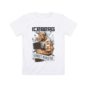 Детская футболка хлопок с принтом Bull 3 | Iceberg в Петрозаводске, 100% хлопок | круглый вырез горловины, полуприлегающий силуэт, длина до линии бедер | animals | iceberg | icebergstyle | youtube
