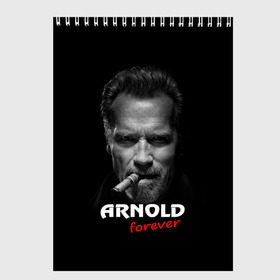 Скетчбук с принтом Arnold forever в Петрозаводске, 100% бумага
 | 48 листов, плотность листов — 100 г/м2, плотность картонной обложки — 250 г/м2. Листы скреплены сверху удобной пружинной спиралью | актёр | арнольд шварценеггер | боевик | звезда | киногерой | супергерой | терминатор