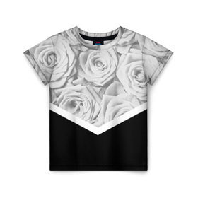 Детская футболка 3D с принтом Розы в Петрозаводске, 100% гипоаллергенный полиэфир | прямой крой, круглый вырез горловины, длина до линии бедер, чуть спущенное плечо, ткань немного тянется | fashion | роза | цветы