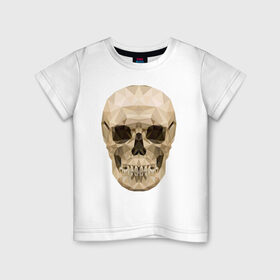 Детская футболка хлопок с принтом Геометрический череп в Петрозаводске, 100% хлопок | круглый вырез горловины, полуприлегающий силуэт, длина до линии бедер | геометрия | полигонал | череп