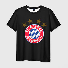 Мужская футболка 3D с принтом Bayern в Петрозаводске, 100% полиэфир | прямой крой, круглый вырез горловины, длина до линии бедер | bayern | football | бавария | бундеслига | немецкий чемпионат | футбол