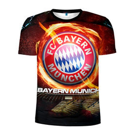 Мужская футболка 3D спортивная с принтом Bayern в Петрозаводске, 100% полиэстер с улучшенными характеристиками | приталенный силуэт, круглая горловина, широкие плечи, сужается к линии бедра | bayern | football | бавария | бундеслига | немецкий чемпионат | футбол