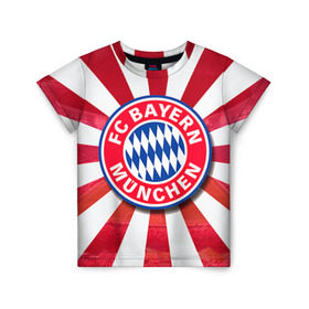 Детская футболка 3D с принтом Bayern в Петрозаводске, 100% гипоаллергенный полиэфир | прямой крой, круглый вырез горловины, длина до линии бедер, чуть спущенное плечо, ткань немного тянется | bayern | football | бавария | бундеслига | немецкий чемпионат | футбол