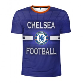 Мужская футболка 3D спортивная с принтом Chelsea football в Петрозаводске, 100% полиэстер с улучшенными характеристиками | приталенный силуэт, круглая горловина, широкие плечи, сужается к линии бедра | Тематика изображения на принте: челси