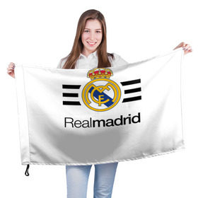 Флаг 3D с принтом Real madrid в Петрозаводске, 100% полиэстер | плотность ткани — 95 г/м2, размер — 67 х 109 см. Принт наносится с одной стороны | football | real | real madrid | примера | реал | реал мадрид | футбол | чемпионат испании