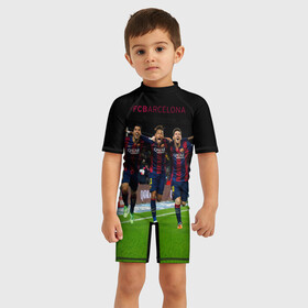 Детский купальный костюм 3D с принтом Barcelona6 в Петрозаводске, Полиэстер 85%, Спандекс 15% | застежка на молнии на спине | barcelona | football | барса | барселона | примера | футбол | чемпионат испании