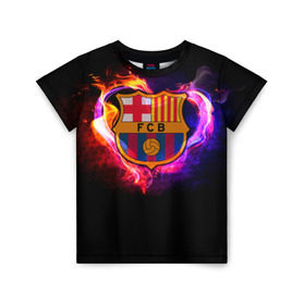 Детская футболка 3D с принтом Barcelona7 в Петрозаводске, 100% гипоаллергенный полиэфир | прямой крой, круглый вырез горловины, длина до линии бедер, чуть спущенное плечо, ткань немного тянется | barcelona | football | барса | барселона | примера | футбол | чемпионат испании