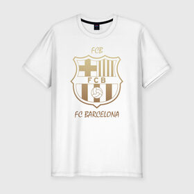 Мужская футболка премиум с принтом Barcelona1 в Петрозаводске, 92% хлопок, 8% лайкра | приталенный силуэт, круглый вырез ворота, длина до линии бедра, короткий рукав | barcelona | football | барса | барселона | примера | футбол | чемпионат испании