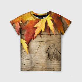 Детская футболка 3D с принтом Золотая осень в Петрозаводске, 100% гипоаллергенный полиэфир | прямой крой, круглый вырез горловины, длина до линии бедер, чуть спущенное плечо, ткань немного тянется | дерево | лист | листья | осень