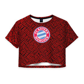 Женская футболка 3D укороченная с принтом Bayern munich в Петрозаводске, 100% полиэстер | круглая горловина, длина футболки до линии талии, рукава с отворотами | bavaria | munchen | бавария | мюнхен