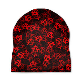 Шапка 3D с принтом Анархия (красное на черном) в Петрозаводске, 100% полиэстер | универсальный размер, печать по всей поверхности изделия | punk | rock | rocknroll | roll | панк | рок | рокнролл | ролл | текстура