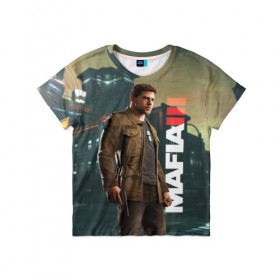 Детская футболка 3D с принтом Mafia 3 в Петрозаводске, 100% гипоаллергенный полиэфир | прямой крой, круглый вырез горловины, длина до линии бедер, чуть спущенное плечо, ткань немного тянется | Тематика изображения на принте: mafia | мафия