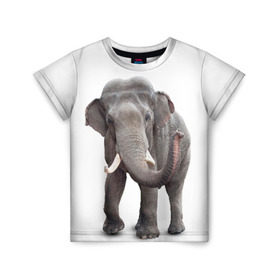 Детская футболка 3D с принтом Слон VPPDGryphon в Петрозаводске, 100% гипоаллергенный полиэфир | прямой крой, круглый вырез горловины, длина до линии бедер, чуть спущенное плечо, ткань немного тянется | luxury | premium | vip | vppdgryphon | премиум | слон | эксклюзив