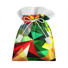 Подарочный 3D мешок с принтом Полигоны в Петрозаводске, 100% полиэстер | Размер: 29*39 см | геометрия | разноцветный | треугольники | яркий