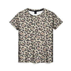 Женская футболка 3D с принтом Шкура леопарда 3 в Петрозаводске, 100% полиэфир ( синтетическое хлопкоподобное полотно) | прямой крой, круглый вырез горловины, длина до линии бедер | африка | дикие | животные | леопард