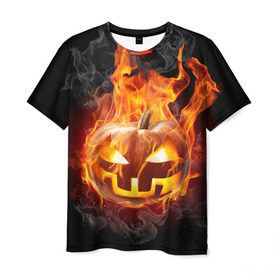 Мужская футболка 3D с принтом Огненная стихия хэллоуин в Петрозаводске, 100% полиэфир | прямой крой, круглый вырез горловины, длина до линии бедер | fire | luxury | premium | vip | vppdgryphon | огненная стихия | огонь | пожар | премиум | хэллоуин | эксклюзив