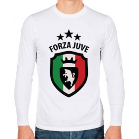 Мужской лонгслив хлопок с принтом Forza Juventus в Петрозаводске, 100% хлопок |  | forza | juventus | футбол