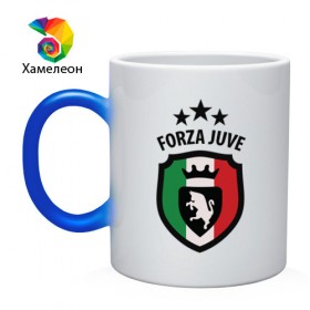 Кружка хамелеон с принтом Forza Juventus в Петрозаводске, керамика | меняет цвет при нагревании, емкость 330 мл | forza | juventus | футбол