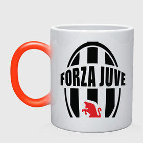 Кружка хамелеон с принтом Forza Juventus в Петрозаводске, керамика | меняет цвет при нагревании, емкость 330 мл | forza | juventus | футбол