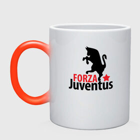Кружка хамелеон с принтом Forza Juventus в Петрозаводске, керамика | меняет цвет при нагревании, емкость 330 мл | Тематика изображения на принте: juventus | ювентус