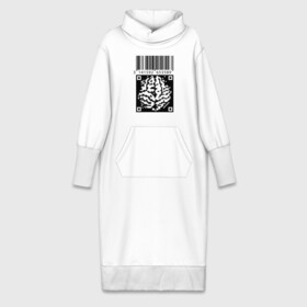 Платье удлиненное хлопок с принтом QR brain code в Петрозаводске,  |  | code | qr | математика | пи | штрихкод