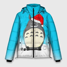 Мужская зимняя куртка 3D с принтом Тоторо под снегом в Петрозаводске, верх — 100% полиэстер; подкладка — 100% полиэстер; утеплитель — 100% полиэстер | длина ниже бедра, свободный силуэт Оверсайз. Есть воротник-стойка, отстегивающийся капюшон и ветрозащитная планка. 

Боковые карманы с листочкой на кнопках и внутренний карман на молнии. | Тематика изображения на принте: totoro | аниме | новогодние аниме | новый год | рождественские аниме | тоторо